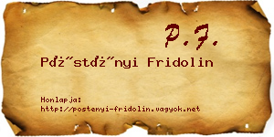 Pöstényi Fridolin névjegykártya